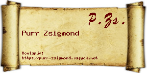Purr Zsigmond névjegykártya